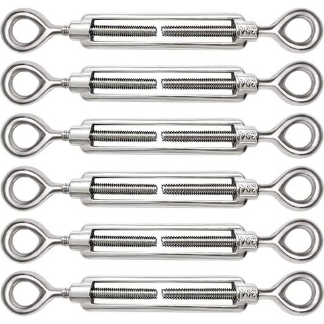 6 Pièces Tendeur Câble Acier Inoxydable 304 M5 Réglable Œil à Œil Pour Câble (1/4)