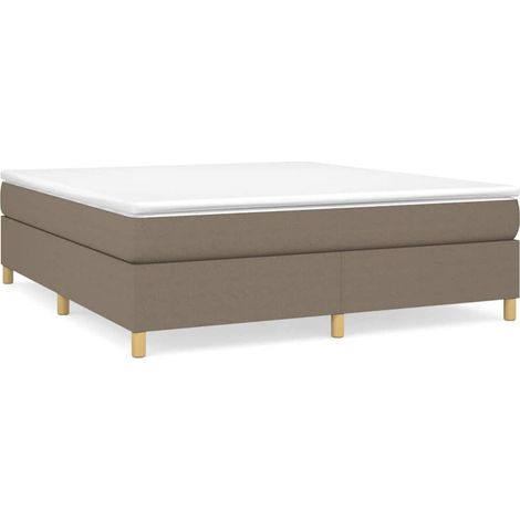 Maison Exclusive - Sommier à lattes de lit avec matelas Taupe 160x200 cm Tissu (1/5)