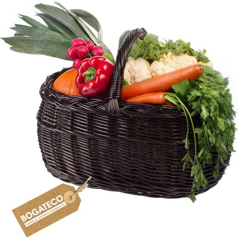BOGATECO Panier en osier pour pique nique et courses 45 cm (1/5)