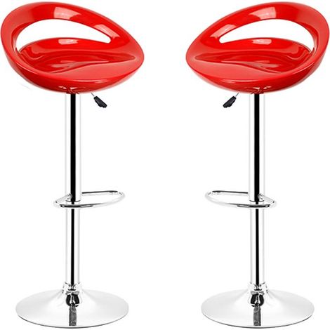®2 Tabourets de Bar, Chaise de Bar, Tabouret de Bar en ABS Plastique, pour Cuisine, Bar, Bistrot, rouge (1/5)