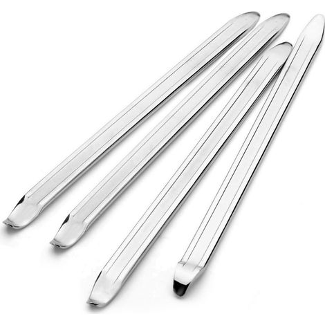 4 Pièces Démonte-Pneus, 30cm Démonte-Pneus De Vélo, Levier De Démontage De Pneus en Acier Haute Résistance, Outil De Montage De Pneus pour Moto, VéLo, Voiture, Scooter (1/5)
