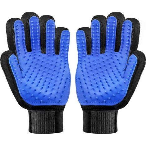 Gants de toilettage pour animaux, gants de massage pour animaux (conviennent aux chats et aux chiens), gants de brossage pour chats, gants de toilettage pour chiens, gants en silicone pour chats (une (1/4)