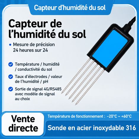 Capteur de sol RS485 5 broches pH EC NPK humidité température rs485 5 npk 20 × 15 × 5 cm 200 g – Livraison gratuite (1/5)