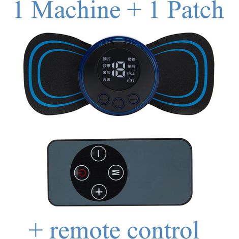 Mini-EMS-Nackenmassagegerät mit elektrischen Impulsen, LCD-Display und 8 Massageprogrammen. Zur Linderung von Muskelschmerzen. Tragbares Körpermassagegerät  01104-AquaForge