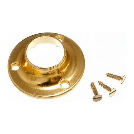 Lot de 12 douilles pour rail de penderie 19 mm EB laiton plaqué + vis de fixation (1/2)