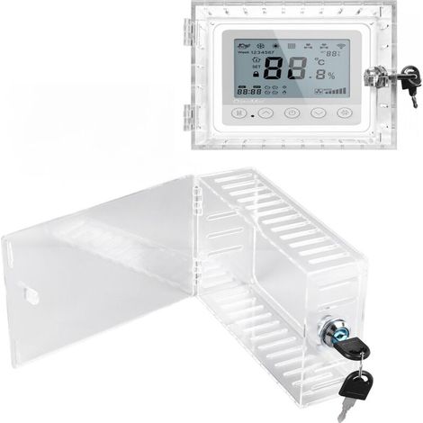 Vtizikl Boite De Verrouillage Thermostat Avec Clé, Couvercle De Thermostat Avec Serrure, Protection De Thermostat En Acrylique Transparent, Compatible Avec Thermostats