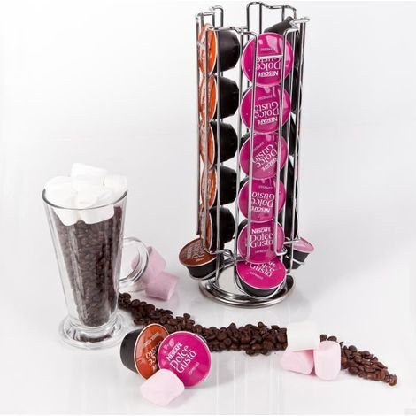 Drehbarer Halter für 24 Dolce Gusto Kaffeepads - LESHP - Schwarz - Kunststoff - Harz - Zylindrisch (1/2)