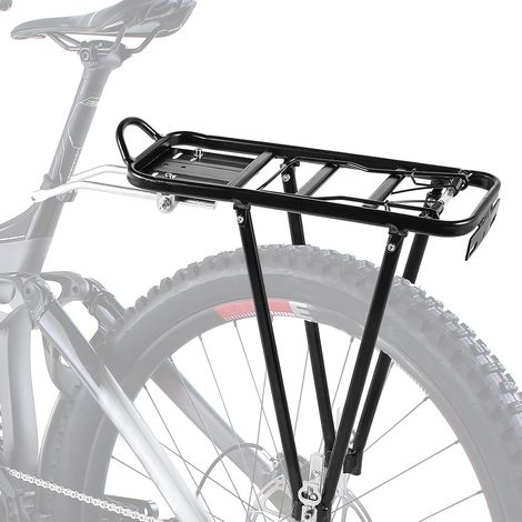 YORKING Universeller Gepäckträger für 24-28 Zoll - Leichter Fahrradgepäckträger hinten (43x21cm) in schwarz, mit Reflektorhalterung, ideal für Citybikes & Mountainbikes (Cube kompatibel) (1/5)