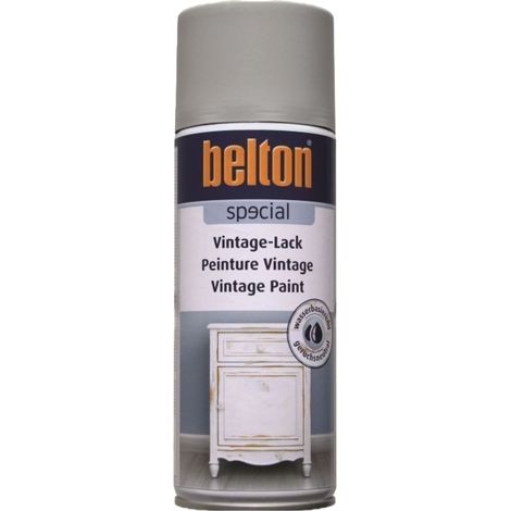 Bombe de peinture - Gris argent - Effet vintage - Bois et métal - Belton