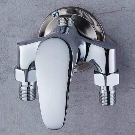 Mitigeur de douche,Mitigeur Douche Ensemble Robinet de Salle de Bain Chauffe-eau Solaire Mitigeur en Laiton Exposé d'eau Chaude et Froide G1/2 interrupteur de Douche (1/4)