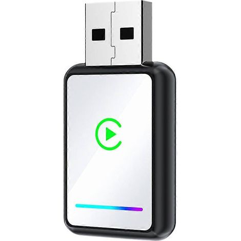 Adaptateur USB 2 en 1 pour CarPlay sans fil Android Auto : mini-boîtier intelligent Plug & Play convertit CarPlay filaire en CarPlay sans fil. (1/5)