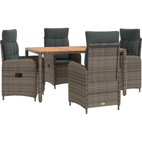Maison Exclusive - Outdoortisch-Set 5 stk. Hellgrau und Dunkelgra (1/5)