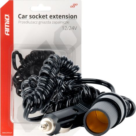 Cable alargador para toma de mechero de coche, 12V 24V, 300cm amio-03805 (1/3)