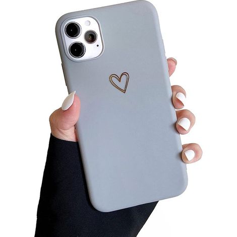 Romantische Herz-iPhone-Hülle, ultraweiche Flüssigsilikonhülle, stoßfeste TPU-Hülle, dekoratives Herzmuster, leichte und elegante Handyhülle, kompatibel mit (1/5)