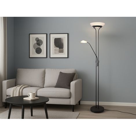 LED Deckenfluter ORSON Schwarz mit Leselicht, dimmbar flexibel - 180cm (1/5)