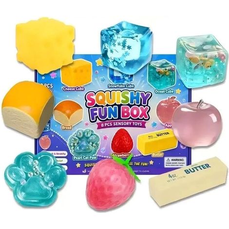 Surprise box of 8 malted sugar anti-stress toys， These soft, slow-bouncing teddy bears (1/5)