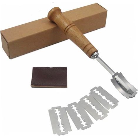 Affettatrice per pane, coltello da fornaio, coltello per incidere a 5 lame, coltello per pasticceria, modello grezzo (1/5)