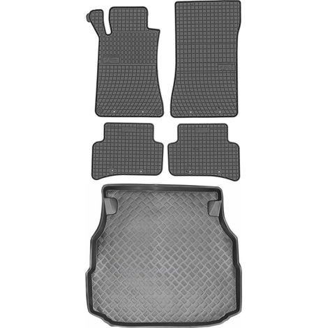 Juego de alfombrillas de goma para coche y maletero para Mercedes Clase C W203 Sedán (2000-2007). (1/5)