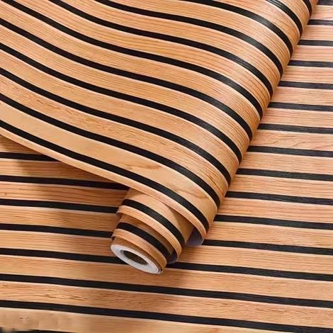 Papel pintado autoadhesivo impermeable, apto para muebles antiguos, puertas de madera, armarios, escritorios, etc., material de PVC (45 cm x 300 cm) (marrón). (1/5)