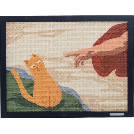 Tapis à gratter, matériau en sisal durable, infusé de cataire, Le chat l'a fait (1/2)