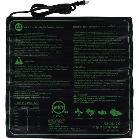 Alfombrilla calefactora de silicona impermeable de 50 x 50 cm para plántulas y mascotas. (1/5)