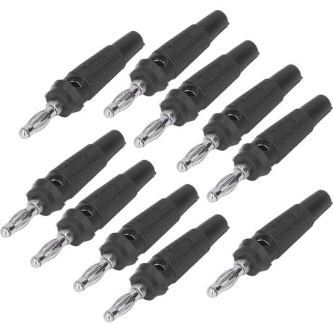 Packung mit 10 4-mm-Bananensteckern für Schweißgeräte, Ladegeräte und Generatoren (schwarz) (1/5)