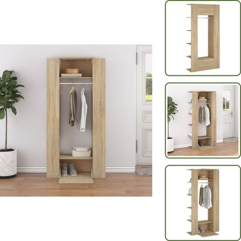 Armadi da ingresso in legno multistrato - vidaXL Mobili da Corridoio 2 pz Rovere Sonoma in Legno Multistrato - Armadi da ingresso in legno ingegnerizzato
