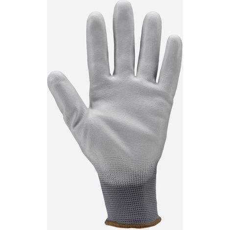 Lot de 5 paires de gants Manutention polyester gris - paume endPU gris Taille 8