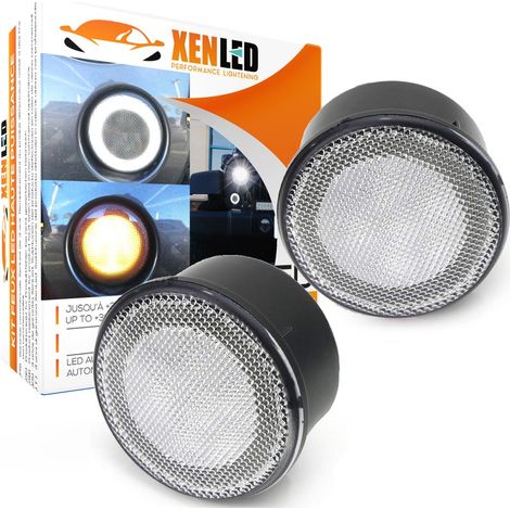 Clignotants + Feux de jour LED Jeep Wrangler JK (07-18) - Clair - LED Rondes
