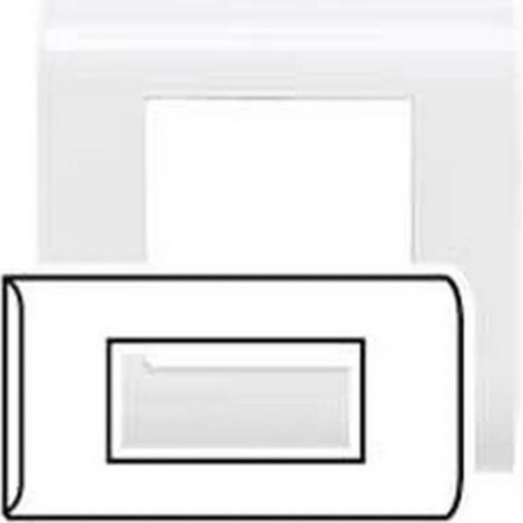 Legrand 075010 - Placca MOSAICO VECCHIO - MONTAGGIO ORIZZONTALE - 4 Moduli - BIANCO (RAL 9010)