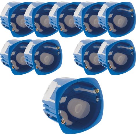 Lot de 10 boîtes d'encastrement hermétiques 67x50mm – Haute résistance au feu 850° – Pour cloisons sèches et murs pleins – BLM