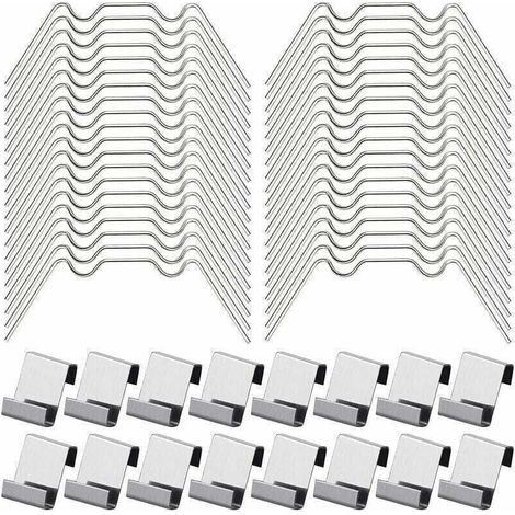 100Pcs Clips de Vitrage pour Serre Inclure 50Type W Serre Pinces en Acier Inoxydable et 50 Clips de Type Z pour Vitre de Serre,de