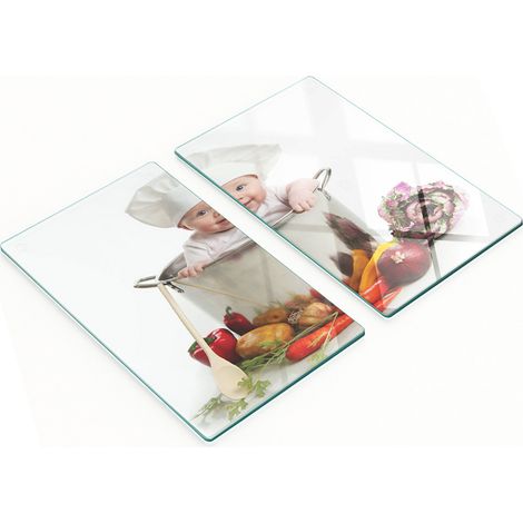 Multifunktionale, dekorative Glasplatten für Küche und Topf, Kinder, 2 x 30 x 52 cm (1/5)