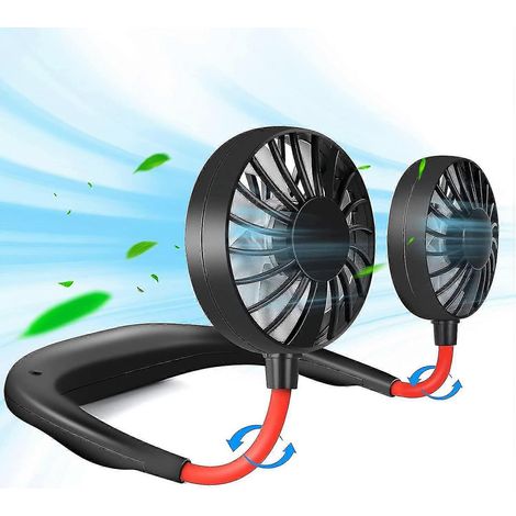 Ventilateur de cou portable rechargeable, mini ventilateur mains libres USB pour le sport-AquaForge (1/5)