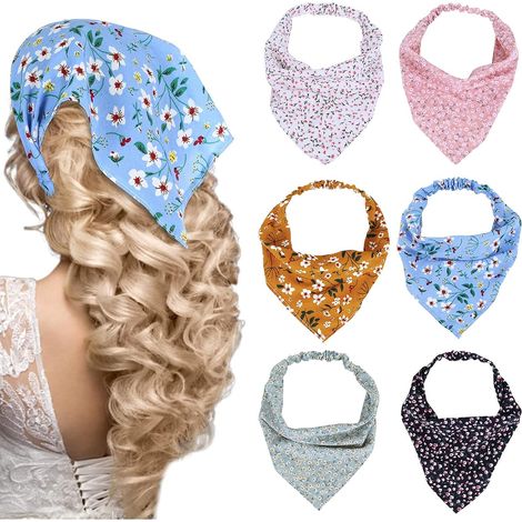 Lot de 6 chouchous élastiques en mousseline de soie à motif floral, chouchous pour cheveux (1/5)