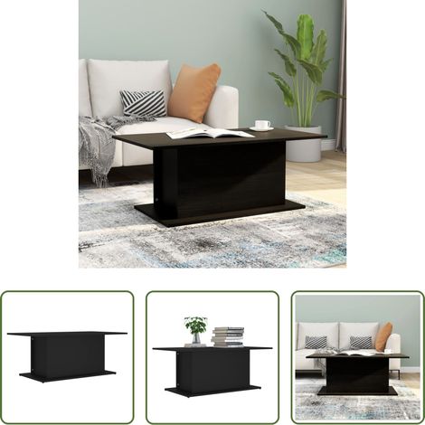Holzwerkstoff -  Couchtisch Schwarz 102x55,5x40 cm Holzwerkstoff (1/5)