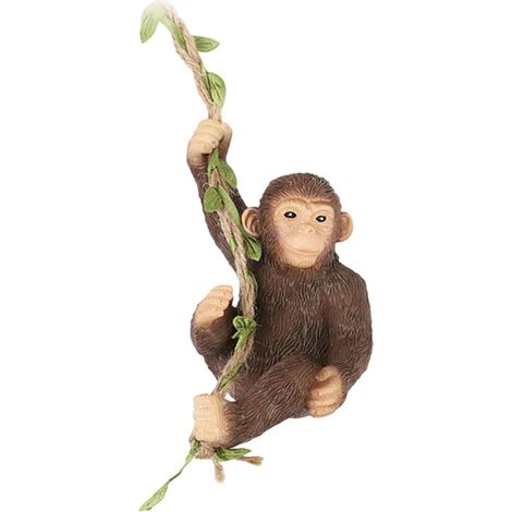 Gartenfiguren, Hängende Gartendekoration mit Tiermotiven, Schimpansenbaby aus Kunstharz, wasserfeste Affenfigur zum Aufhängen an Gartenwänden, Orang-Utan (1/5)