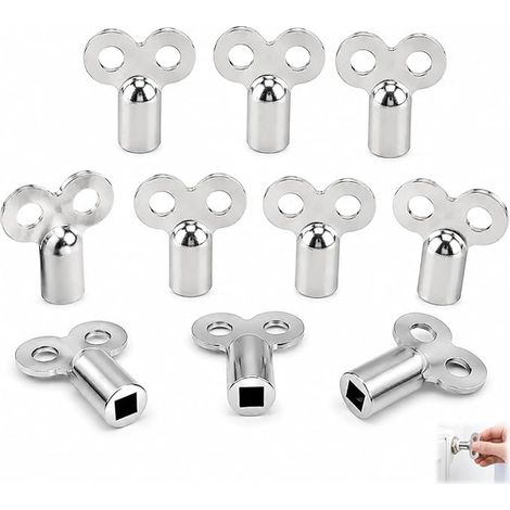 Clés de Purge Radiateur, Clé Chauffage Central Universelles en Zinc, Carré 5 x 5 mm, Outil Compact pour Purger Air des Radiateurs, Réduire le Bruit, Entretien Plomberie Maison Appartement (1/5)