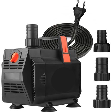 Pompe Submersible - 85 W - Débit Réglable Jusqu'à 4500 L/H - Hauteur Manométrique 3 1 M - Pour Bassin Fontaine Aquarium Hydroponie - 1 Pièce