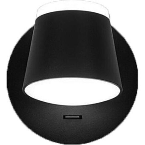 royaluxe-Lampe De Chevet Noir Lumières mural chambre à coucher Lampe murale LED Escalier intérieur applique murale tête de lit commutateur pour garages couloir hôtels Rotation à 360 degrés Eclairage M