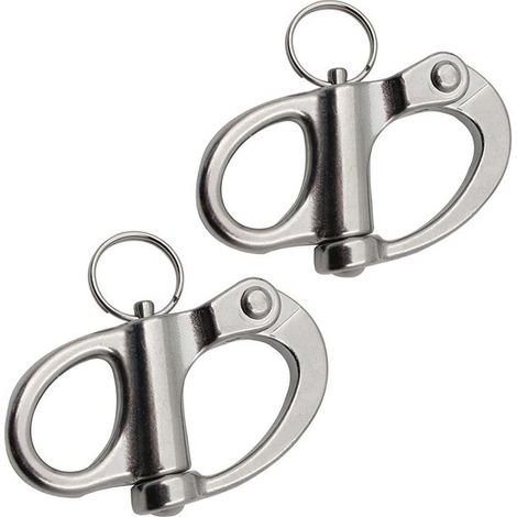 Robuster Schnellverschluss-Schäkel aus Edelstahl – Schwerlast-Wirbel für Spinnakerfall – 2er-Set für Segel und Bootszubehör (1/5)