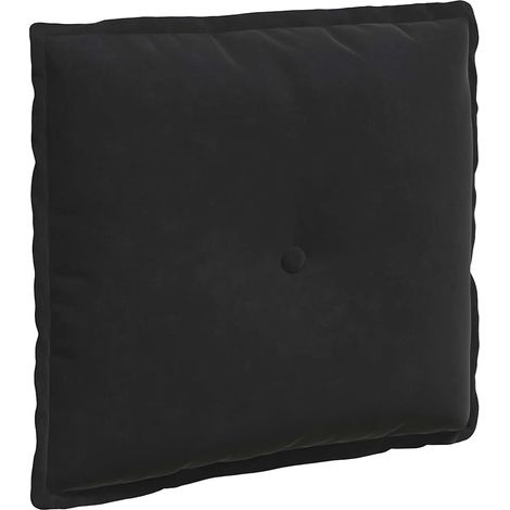 Back Pillow Black 50 x 45 cm Corduroy Fabric vidaXL