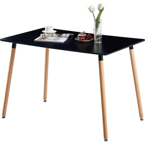 Rechteckiger Esstisch im skandinavischen Design, 110x70cm, Schwarz (1/5)