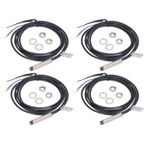 Lot de 4 capteurs inductifs NPN 8mm, contact NC 2 fils, détection 2mm, 6‑36VDC interrupteur de proximité (1/5)