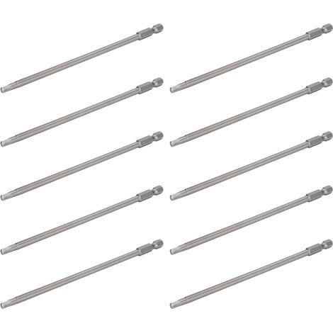 Embout hexagonal 4mm pour visseuse électrique, pointe magnétique, acier trempé S1/4, longueur 150mm, lot de 10 avec boîte plastique de rangement. (1/5)
