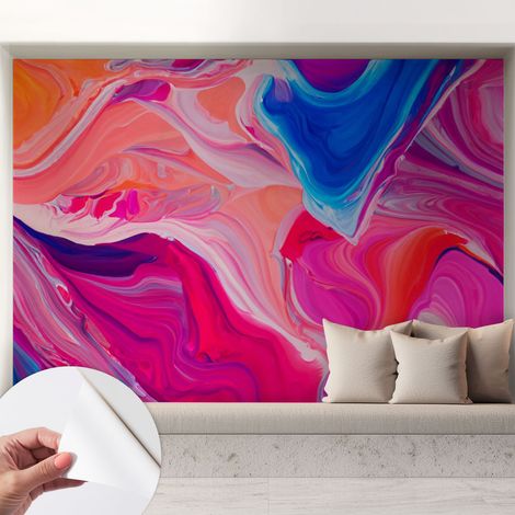 Fototapete Selbstklebend - Wanddekoration - Wandfolie - 3D Tapete Wand - Wohnungsdeko Fließende Wellen 208x146 cm (1/5)
