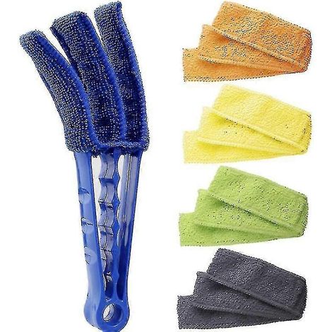Brosse à poussière pour stores vénitiens, outil de nettoyage pour volets de fenêtre, 2 couleurs-blue
