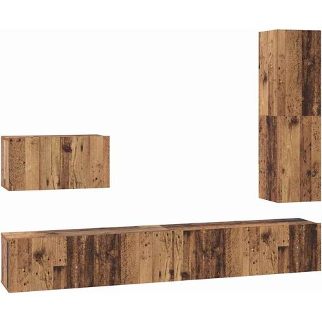 Maison Exclusive - TV-Schrankset mit Schubladen 4 pcs Altholz Hol