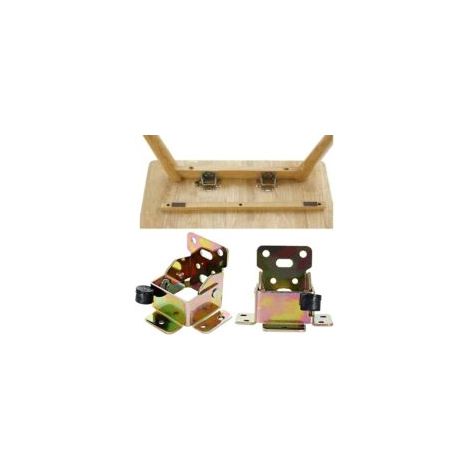 Pata de mesa plegable. Dos bisagras autoblocantes. Bisagra para pata de mesa plegable. Bisagra autoblocante de 90 grados. - Crezuo