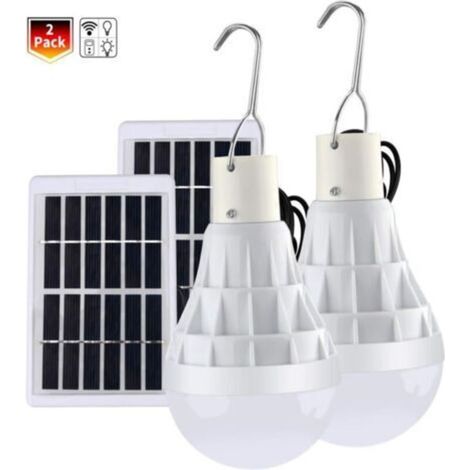 2 lampes LED solaires d’urgence rechargeables 12 W avec télécommande – Éclairage extérieur, camping, pêche et secours, fonctionne sans électricité (1/5)